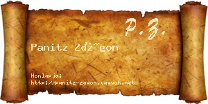 Panitz Zágon névjegykártya